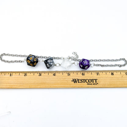 Asexual Pride Polyhedral Dice Necklace