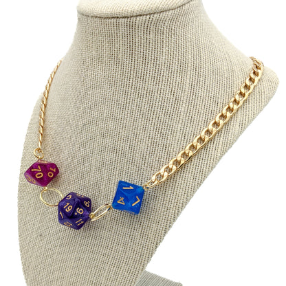 Bisexual Pride Dice Necklace