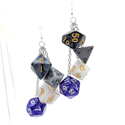 Asexual Pride Polyhedral Dice Earrings