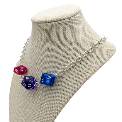 Bisexual Pride Dice Necklace