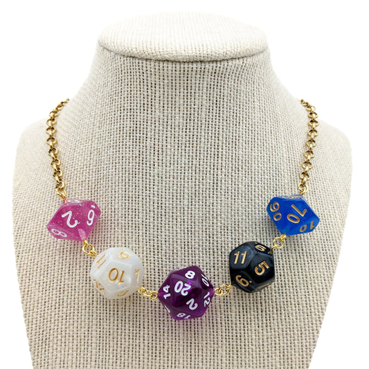 Genderfluid Pride Dice Necklace