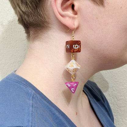 Lesbian Pride Dice Earrings