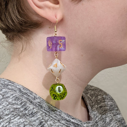 Genderqueer Pride Flag Dice Earrings