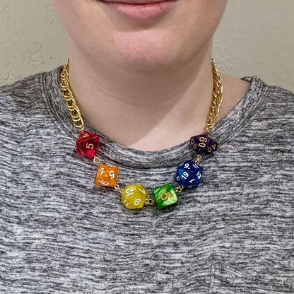 Rainbow Dice Necklace - Gay Pride