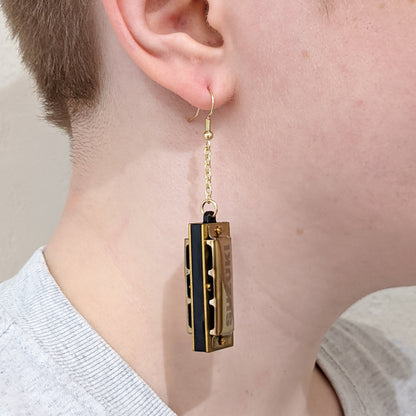 Functional Harmonica Earrings