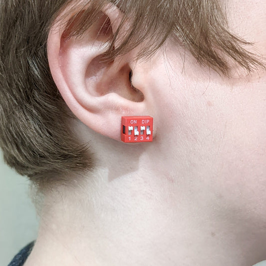 Upcycled DIP Switch Stud Earrings