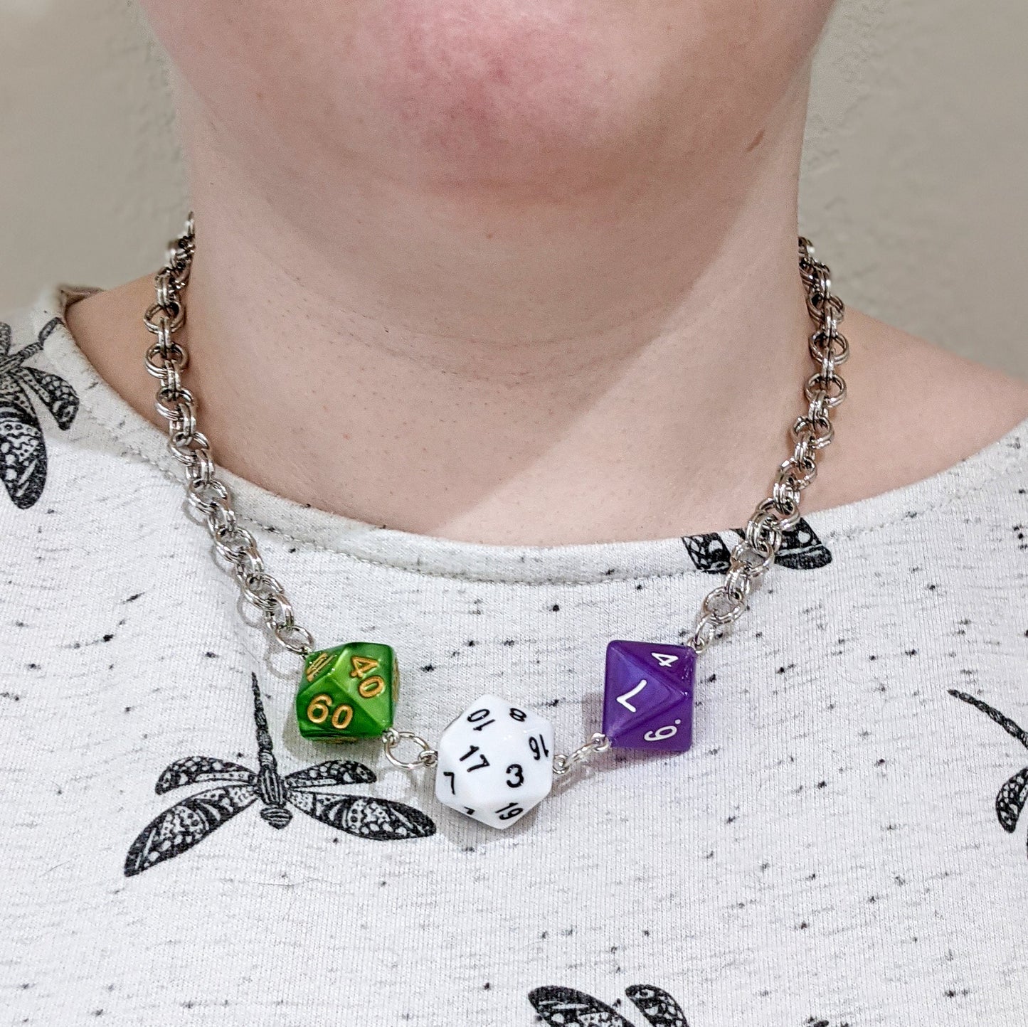 Genderqueer Pride Dice Necklace