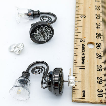 Super Bright Functional Light Up Mini Wall Light Stud Earrings - Lamp Studs