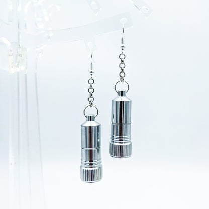 Functional Mini Flashlight Earrings