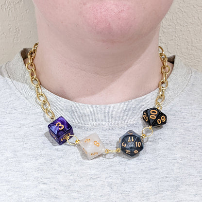 Asexual Pride Polyhedral Dice Necklace