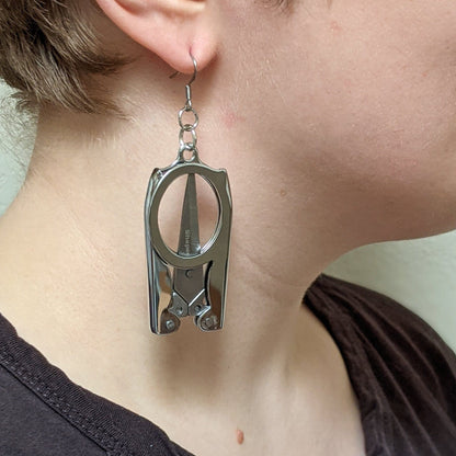 Functional Folding Mini Scissor Earrings - Cute and Quirky for Knitters/Crochet