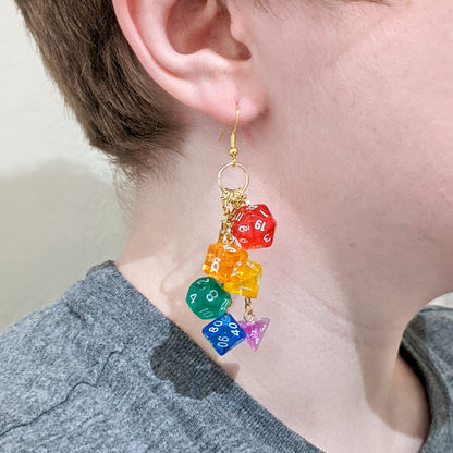 Rainbow Mini Dice Earrings - Gay Pride Dice