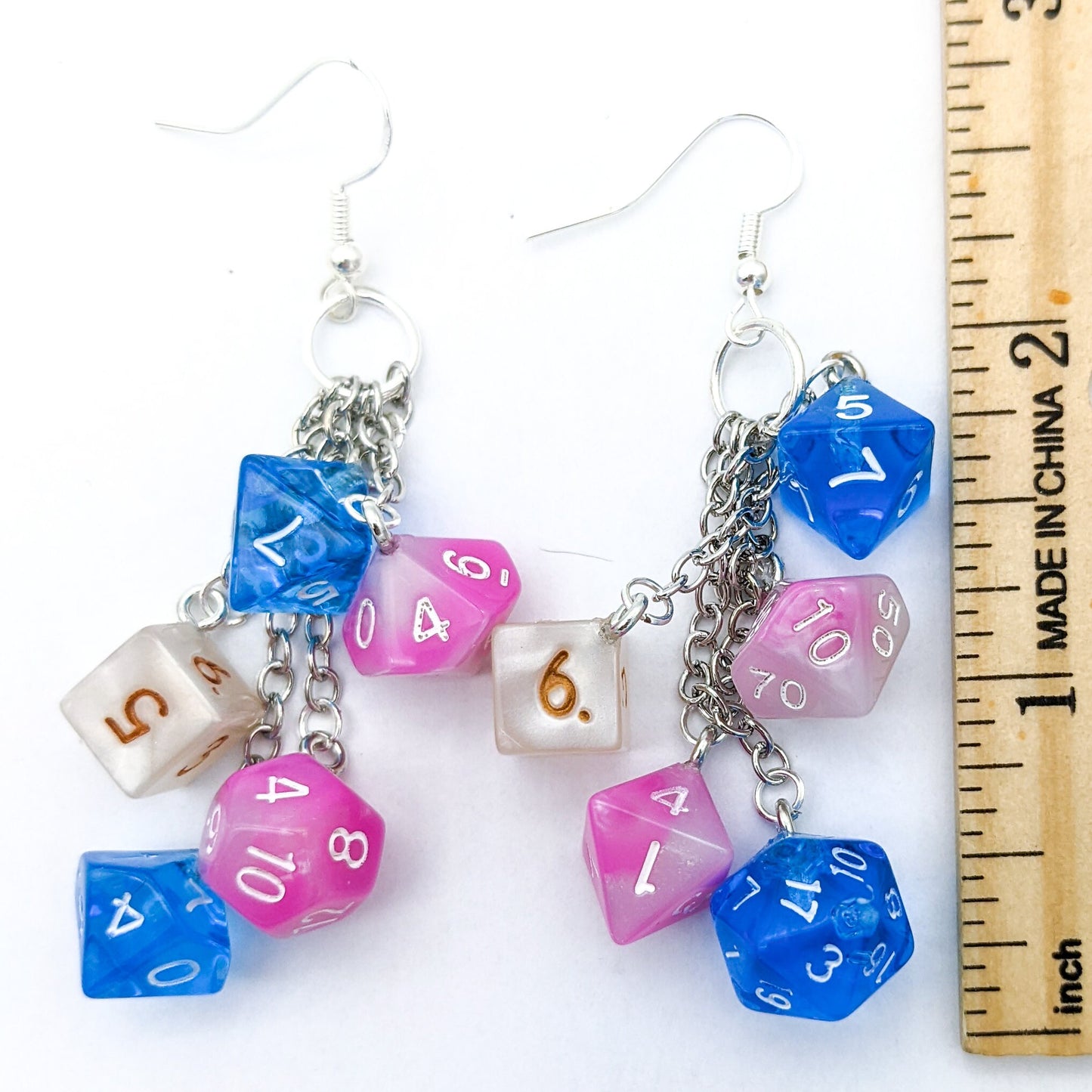 Mini Trans Pride Dice Earrings