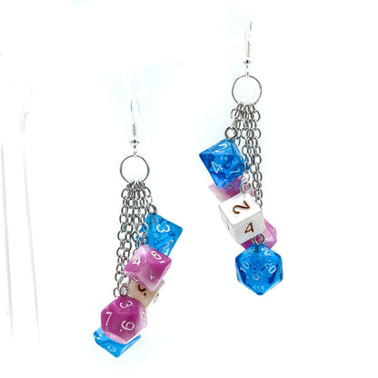 Mini Trans Pride Dice Earrings