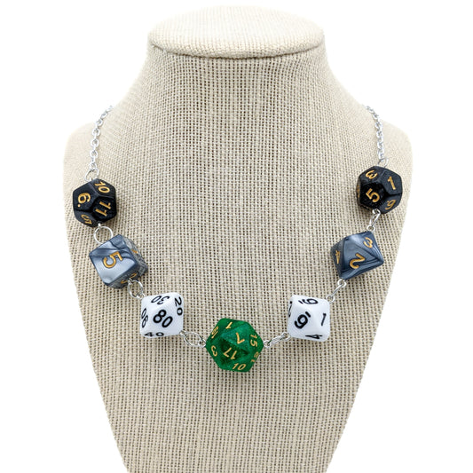 Agender Pride Dice Necklace - DND or Pathfinder Dice in Pride Flag Colors