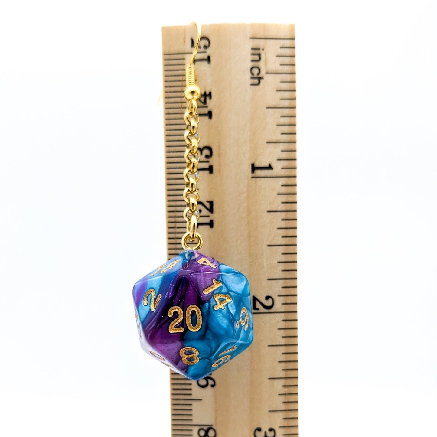 Colorful D20 Dice Earrings - DND Polyhedral Dice