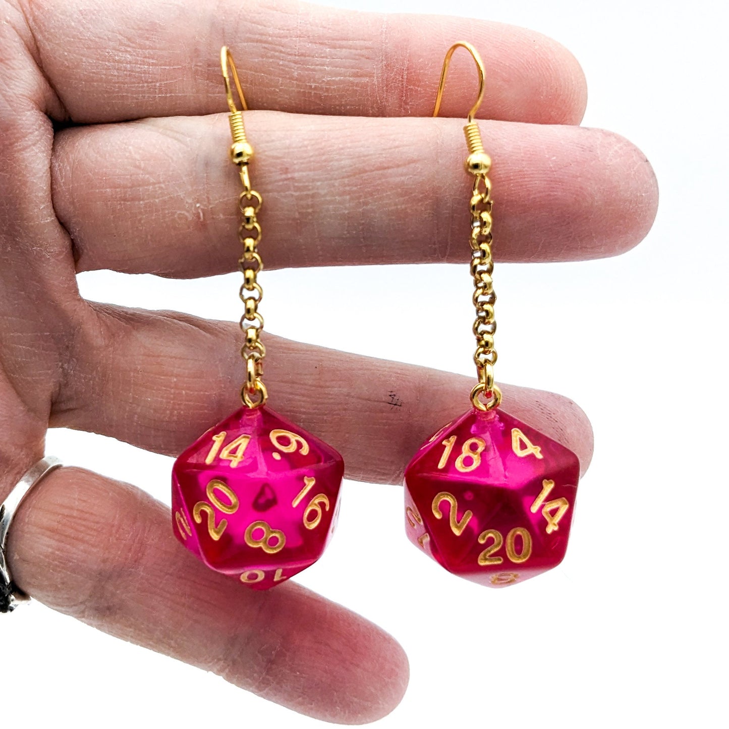 Colorful D20 Dice Earrings - DND Polyhedral Dice