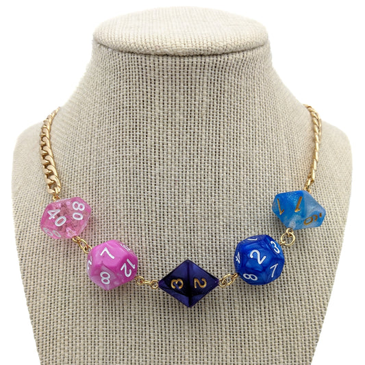 Omnisexual Pride Dice Necklace - D&D or Pathfinder RPG - Omni Pride Flag