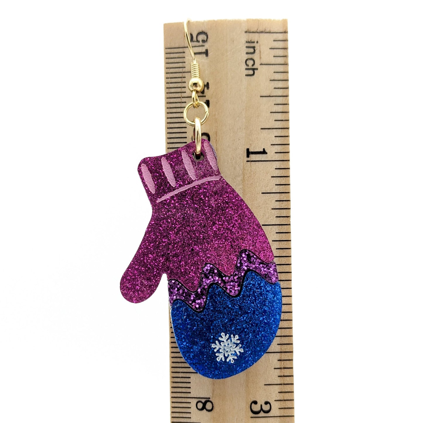 Bisexual Pride Mitten Earrings - Laser Cut Acrylic Earrings - Subtle Pride