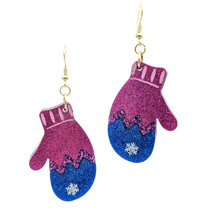 Bisexual Pride Mitten Earrings - Laser Cut Acrylic Earrings - Subtle Pride