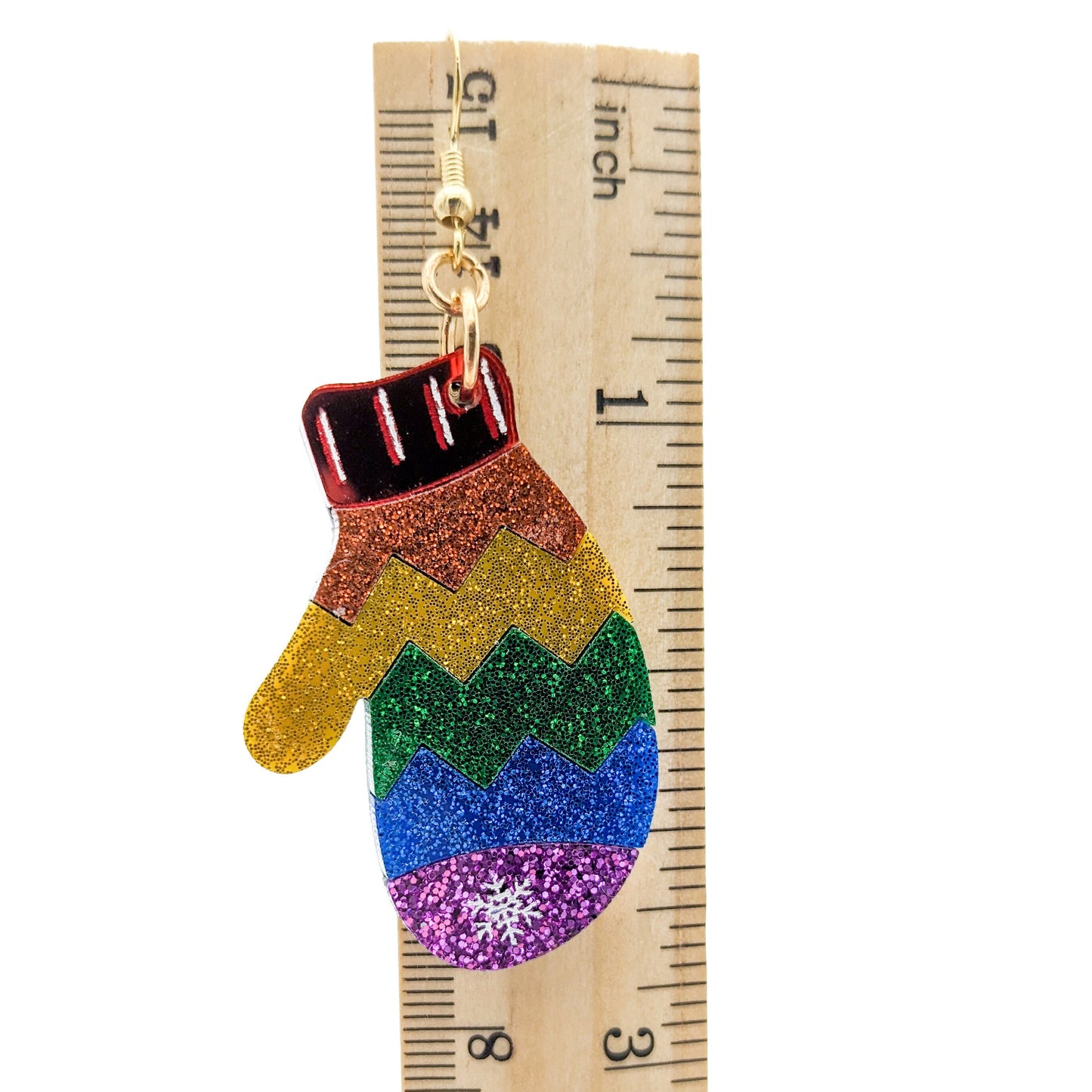 Rainbow Mitten Earrings - Gay Pride Flag Earrings - Laser Cut Acrylic Earrings