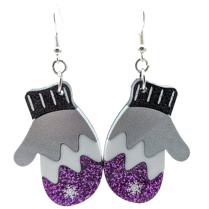 Asexual Pride Mitten Earrings - Ace Pride Flag Earrings - Laser Cut Acrylic Earrings